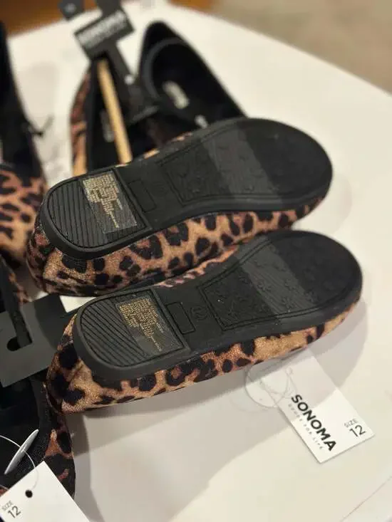 Sonoma Goods For Life Girls Izzie Leopard Ballet Flat Shoes with Memory Foam - Picture 4 of 6